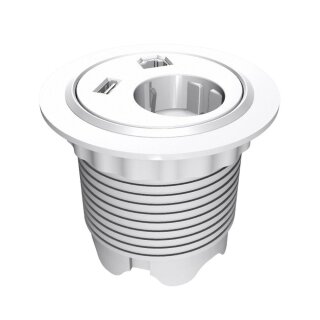 Connector-2: Schuko+USB+Daten MULTILEVEL weiss