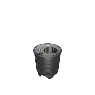 Connector-2 Schuko + 2 USB-Charger MULTILEVEL schwarz