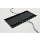 Kabelwippe mit beidseitiger &Ouml;ffnung, Alu / Kunststoff schwarz, 345 x175x50 mm schwarz