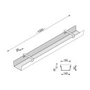 Kabelwanne abklappbar eckig mit 2 abnehmbaren Befestigungsb&uuml;geln 1000 mm, schwarz