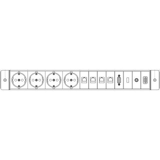 Steckdoseneinbau für Flapbox XL, 4 Schuko, 4...
